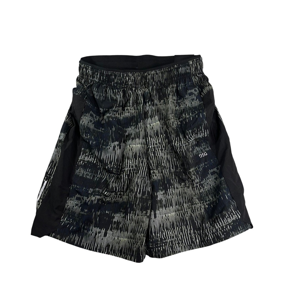 DSG Mens 7 Inch Stride Short Black White Glitch Print Athletic Running XS